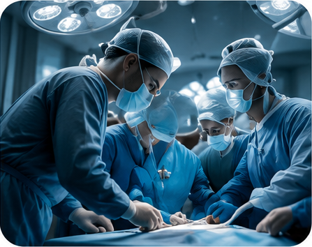 Surgeons performing surgery